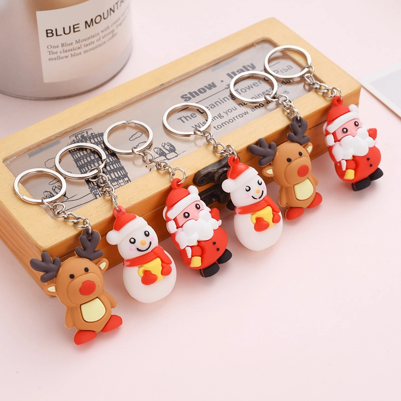 Basic Customization Custom Cute Logo 3D/2D Silicone PVC Rubber Keychain Cheap PVC Rubber Keychain