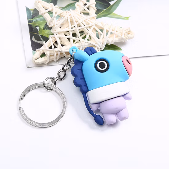 Бесплатный образец, быстрая доставка, Корея, Kpop Bt21, резиновый брелок для ключей, аниме 3D брелок Bts